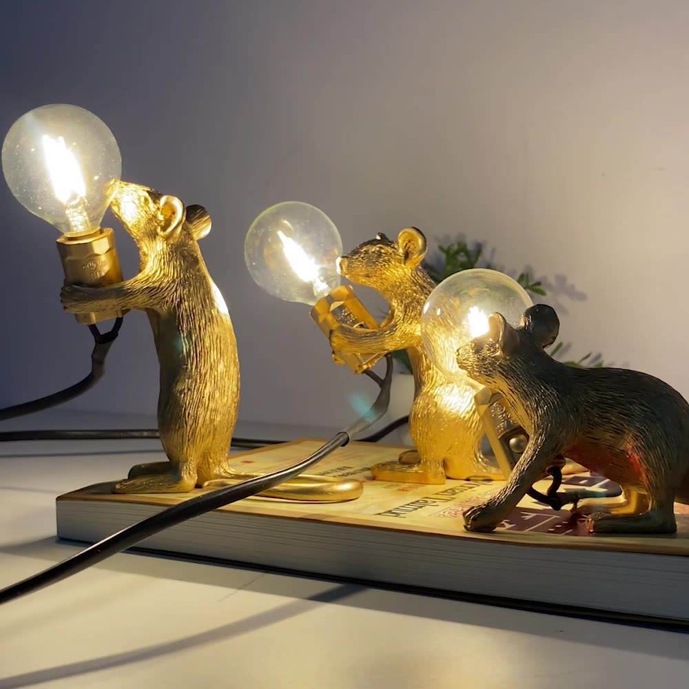 Kreative Nordische Resin-Maus-Tischlampe