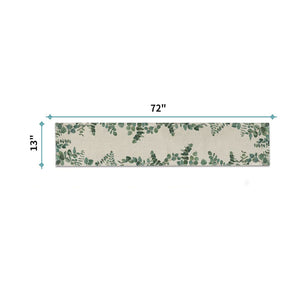 Pflanzen-Grünblatt Frühjahrs-Atmosphäre Leinen Tischläufer Tischset